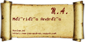Máriás András névjegykártya